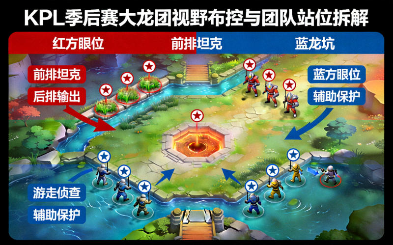 KPL 季后赛大龙团视野布控与团队站位拆解画面